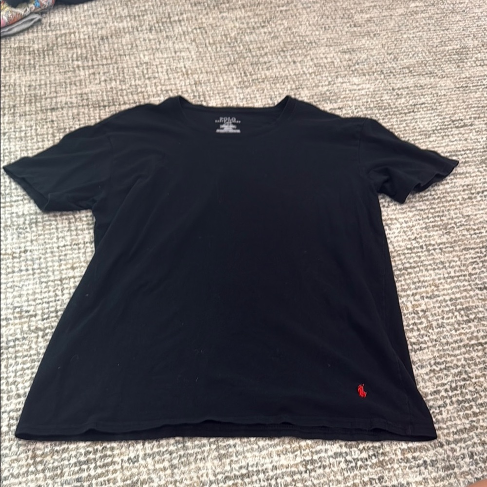Polo by Ralph Lauren Men's Black Tee with Red Logo